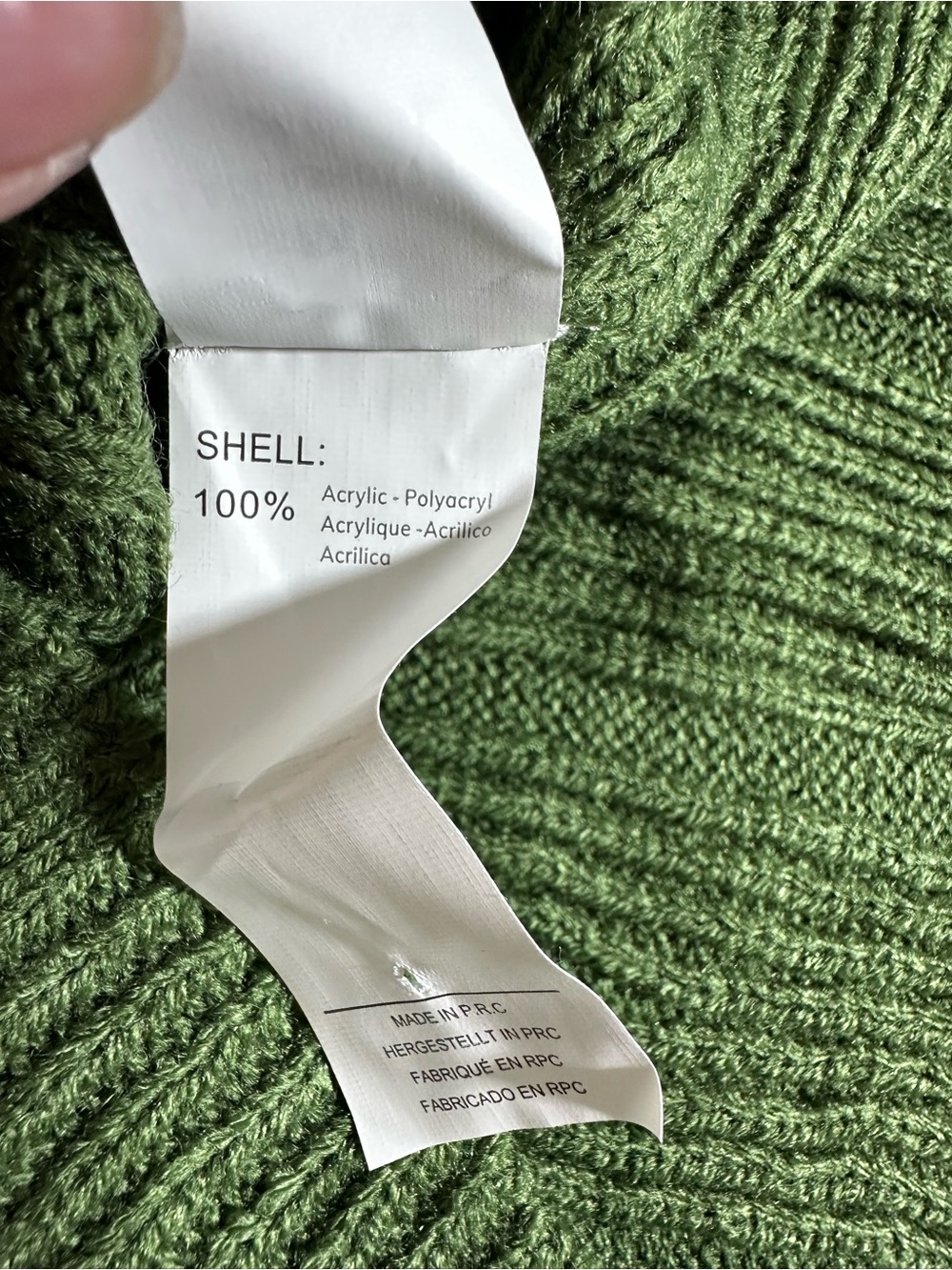 CUPSHE Green Rib One-Shoulder Sweater Womens Sz Medium  Olive Green - Picture 6 of 10